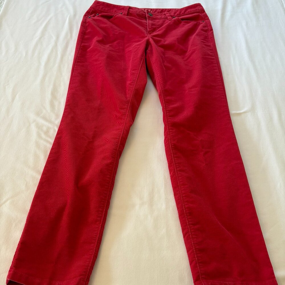 Ann Taylor LOFT Modern Skinny Red Cords, Size 10